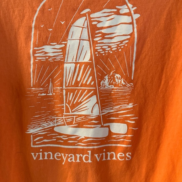 Vineyard Vines Men Small Orange Boat Shirt - Picture 4 of 4